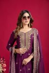 FANCY CHINON SILK EMBROIDERY SEQUENCE WORK TOP SHARARA WITH DUPATTA PARTY WEAR WHOLESALE PRICE ETHNIC GARMENT (5)