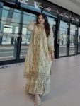 FANCY CHINON SILK SEQUENCE EMBROIDERY WORK TOP SHARARA WITH DUPATTA OFF WHITE