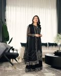 FANCY CHINON ZARI EMBROIDERY LACE WORK TOP PALAZZO WITH DUPATTA PARTY WEAR WHOLESALE PRICE ETHNIC GARMENT (10)