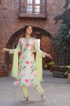 FANCY COTTON FLORAL PRINTED EMBROIDERY WORK TOP BOTTOM WITH DUPATTA PARTY WEAR WHOLESALE PRICE ETHNIC GARMENT (6)