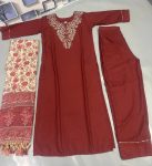 FANCY COTTON SILK EMBROIDREY WORK TOP BOTTOM WITH DUPATTA PARTY WEAR WHOLESALE PRICE ETHNIC GARMENT (3)