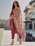 FANCY COTTON SILK EMBROIDREY WORK TOP BOTTOM WITH DUPATTA PARTY WEAR WHOLESALE PRICE ETHNIC GARMENT (3)