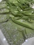 FANCY CRUNCHY SILK SEQUENCE EMBROIDERY WORK SAREE WITH UNSTITCHED BLOUSE PARTY WEAR WHOLESALE PRICE ETHNIC GARMENT (3)