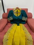 FANCY CRUNCHY SILK THREAD SEQUENCE WORK SAREE WITH UNSTITCHED BLOUSE PARTY WEAR WHOLESALE PRICE ETHNIC GARMENT (7)
