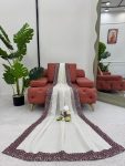 FANCY CRUNCHY SILK THREAD SEQUENCE WORK SAREE WITH UNSTKITCHED BLOUSE PARTY WEAR WHOLESALE PRICE ETHNIC GARMENT (6)