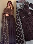 FANCY CRUSH CHINON SILK EMBROIDERY WORK GOWN BOTTOM WITH DUPATTA PARTY WEAR WHOLESALE PRICE ETHNIC GARMENT (8)