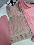 FANCY GEORGETTE EMBROIDERY DIAMOND HAND WORK TOP PALAZZO WITH DUPATTA PARTY WEAR WHOLESALE PRICE ETHNIC GARMENT (12)