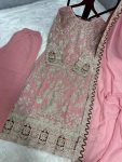 FANCY GEORGETTE EMBROIDERY DIAMOND HAND WORK TOP PALAZZO WITH DUPATTA PARTY WEAR WHOLESALE PRICE ETHNIC GARMENT (12)