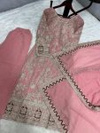 FANCY GEORGETTE EMBROIDERY DIAMOND HAND WORK TOP PALAZZO WITH DUPATTA PARTY WEAR WHOLESALE PRICE ETHNIC GARMENT (12)