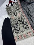 FANCY GEORGETTE EMBROIDERY DIAMOND HAND WORK TOP PALAZZO WITH DUPATTA PARTY WEAR WHOLESALE PRICE ETHNIC GARMENT (6)
