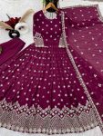 FANCY GEORGETTE EMBROIDERY SEQUENCE GOWN BOTTOM WITH DUPATTA PARTY WEAR WHOLESALE PRICE ETHNIC GARMENT (10)