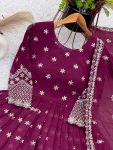 FANCY GEORGETTE EMBROIDERY SEQUENCE GOWN BOTTOM WITH DUPATTA PARTY WEAR WHOLESALE PRICE ETHNIC GARMENT (10)