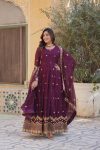 FANCY GEORGETTE EMBROIDERY SEQUENCE GOWN BOTTOM WITH DUPATTA PARTY WEAR WHOLESALE PRICE ETHNIC GARMENT (10)