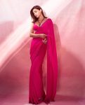FANCY GEORGETTE EMBROIDERY SEQUENCE LACE WORK SAREE WITH UNSTITCHED BLOUSE PARTY WEAR WHOLESALE PRICE ETHNIC GARMENT (6)