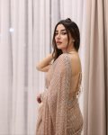 FANCY GEORGETTE EMBROIDERY SEQUENCE LACE WORK SAREE WITH UNSTITCHED BLOUSE PARTY WEAR WHOLESALE PRICE ETHNIC GARMENT (3)