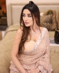 FANCY GEORGETTE EMBROIDERY SEQUENCE LACE WORK SAREE WITH UNSTITCHED BLOUSE PARTY WEAR WHOLESALE PRICE ETHNIC GARMENT (3)