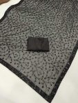 FANCY GEORGETTE EMBROIDERY SEQUENCE LACE WORK SAREE WITH USNTITCHED BLOUSE PARTY WEAR WHOLESALE PRICE ETHNIC GARMENT (3)