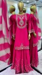 FANCY GEORGETTE EMBROIDERY SEQUENCE WORK TOP PALAZZO WITH DUPATTA PARTY WEAR WHOLESALE PRICE ETHNIC GARMENT (3)