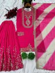 FANCY GEORGETTE EMBROIDERY SEQUENCE WORK TOP PALAZZO WITH DUPATTA PARTY WEAR WHOLESALE PRICE ETHNIC GARMENT (3)