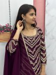 FANCY GEORGETTE EMBROIDREY SEQUENCE WORK TOP SHARARA WITH DUPATTA PARTY WEAR WHOLESALE PRICE ETHNIC GARMENT (7)