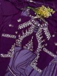 FANCY GEORGETTE RUFFLE EMBROIDERY MIRROR WORK LEHENGA SAREE WITH READY TO WEAR BLOUSE PARTY WEAR WHOLESALE PRICE ETHNIC GARMENT (3)