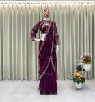 FANCY GEORGETTE RUFFLE EMBROIDERY MIRROR WORK LEHENGA SAREE WITH READY TO WEAR BLOUSE PARTY WEAR WHOLESALE PRICE ETHNIC GARMENT (3)