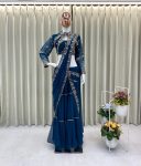 FANCY GEORGETTE RUFFLE EMBROIDERY MIRROR WORK LEHENGA SAREE WITH READY TO WEAR BLOUSE PARTY WEAR WHOLESALE PRICE ETHNIC GARMENT (2)