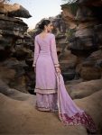 FANCY GEORGETTE THREAD SEQUENCE MOTI WORK TOP SHARARA WITH DUPATTA PARTY WEAR WHOLESALE PRICE ETHNIC GARMENT (6)