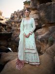 FANCY GEORGETTE THREAD SEQUENCE MOTI WORK TOP SHARARA WITH DUPATTA PARTY WEAR WHOLESALE PRICE ETHNIC GARMENT (11)