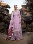 FANCY GEORGETTE THREAD SEQUENCE MOTI WORK TOP SHARARA WITH DUPATTA PARTY WEAR WHOLESALE PRICE ETHNIC GARMENT (6)