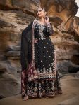 FANCY GEORGETTE THREAD SEQUENCE MOTI WORK TOP SHARARA WITH DUPATTA PARTY WEAR WHOLESALE PRICE ETHNIC GARMENT (5)