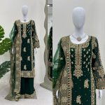 FANCY GEORGETTE THREAD SEQUENCE PEARL WORK TOP BOTTOM WITH DUPATTA PARTY WEAR WHOLESALE PRICE ETHNIC GARMENT (7)