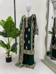 FANCY GEORGETTE THREAD SEQUENCE PEARL WORK TOP BOTTOM WITH DUPATTA PARTY WEAR WHOLESALE PRICE ETHNIC GARMENT (7)