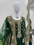 FANCY GEORGETTE THREAD SEQUENCE PEARL WORK TOP BOTTOM WITH DUPATTA PARTY WEAR WHOLESALE PRICE ETHNIC GARMENT (7)