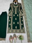 FANCY GEORGETTE THREAD SEQUENCE PEARL WORK TOP BOTTOM WITH DUPATTA PARTY WEAR WHOLESALE PRICE ETHNIC GARMENT (7)