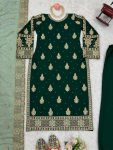 FANCY GEORGETTE THREAD SEQUENCE PEARL WORK TOP BOTTOM WITH DUPATTA PARTY WEAR WHOLESALE PRICE ETHNIC GARMENT (7)