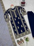 FANCY GEORGETTE THREAD SEQUENCE PEARL WORK TOP BOTTOM WITH DUPATTA PARTY WEAR WHOLESALE PRICE ETHNIC GARMENT (3)