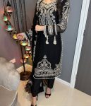 FANCY GEORGETTE ZARI EMBROIDERY WORK TOP BOTTOM WITH DUPATTA PARTY WEAR WHOLESALE PRICE ETHNIC GARMENT (3)