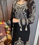 FANCY GEORGETTE ZARI EMBROIDERY WORK TOP BOTTOM WITH DUPATTA PARTY WEAR WHOLESALE PRICE ETHNIC GARMENT (3)