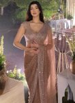 FANCY NET SEQUENCE WORK SAREE WITH UNSTITCHED BLOUSE PARTY WEAR WHOLESALE PRICE ETHNIC GARMENT (3)