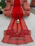 FANCY ORGANZA SILK THREAD SEQUENCE WORK SAREE WITH UNSTITCHED BLOUSE PARTY WEAR WHOLESALE PRICE ETHNIC GARMENT (6)