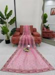 FANCY ORGANZA THREAD SEQUENCE WORK SAREE WITH UNSTITCHED BLOUSE PARTY WEAR WHOLESALE PRICE ETHNIC GARMENT (6)