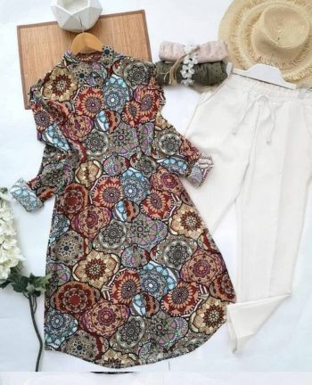 FANCY RAYON DIGITAL PRINTED KURTI WITH PALAZZO MULTI