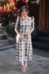 FANCY RAYON SLUB DIGITAL PRINTED ONLY KURTI BLACK