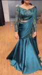 FANCY SATIN THREAD SEQUENCE WORK LEHENGA SAREE WITH UNSTITCHED BLOUSE PARTY WEAR WHOLESALE PRICE ETHNIC GARMENT (5)