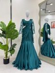FANCY SATIN THREAD SEQUENCE WORK LEHENGA SAREE WITH UNSTITCHED BLOUSE PARTY WEAR WHOLESALE PRICE ETHNIC GARMENT (5)