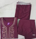 FANCY SILK BLEND EMBROIDERY WORK TOP BOTTOM WITH DUPATTA PARTY WEAR WHOLESALE PRICE ETHNIC GARMENT (4)