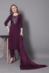 FANCY SILK BLEND EMBROIDERY WORK TOP BOTTOM WITH DUPATTA PARTY WEAR WHOLESALE PRICE ETHNIC GARMENT (4)