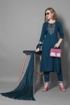 FANCY SILK BLEND EMBROIDERY WORK TOP BOTTOM WITH DUPATTA PARTY WEAR WHOLESALE PRICE ETHNIC GARMENT (6)