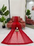 FANCY SOFT NET THREAD SEQUENCE WORK SAREE WITH UNSTITCHED BLOUSE PARTY WEAR WHOLESALE PRICE ETHNIC GARMENT (5)